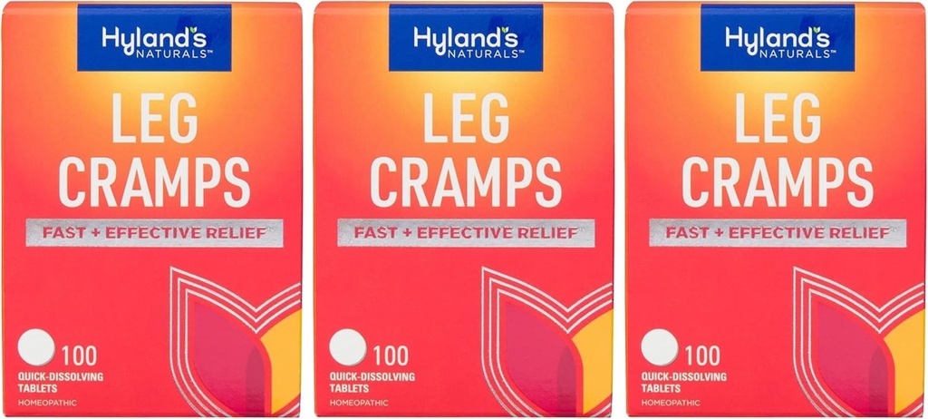 Hyland 's Leg Cramps, Relief of Leg, Calf, Charley Horses, and Foot Cramps, 100 Quick- rozpuszczalne tabletki 3- Pack (300 Razem)