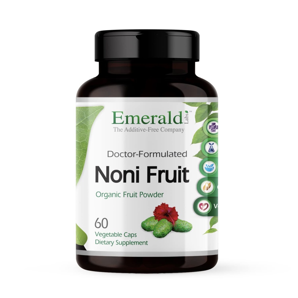 EMRALD LABS Noni Fruit - Digestive, Antioksydant & Immune Supplement - Oferta Fiber dietetyczny dla Gut Health - 60 Kapsułki roślinne (30- Day Supply)