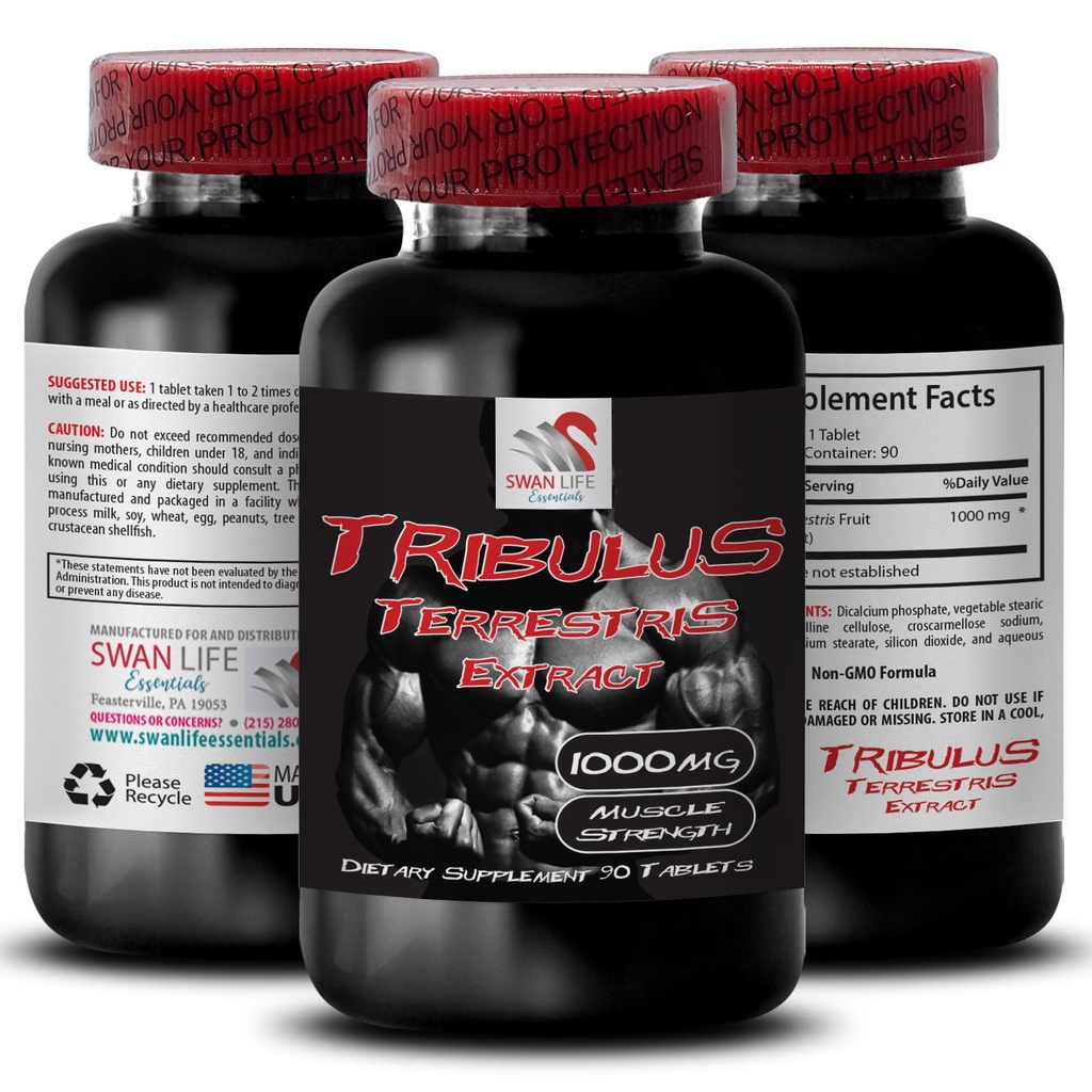 Stamina Support Formula - TRIBULUS TERRESTRIS EXTRACT - Power Recharge, Power Support Blend, Physical Boost, Plant-Powered Energy, Body Support Formula, Strength and Power, Active Strength 1Bot 90Tab