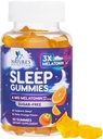 Melatonina Sleep Gummies Sugar Free - 6 mg Melatonina Sleep Gummies dla dorosłych, Dodatkowa siła Śpiące Gumy Suplementy, Sporadyczne Sleep Supplement Supplement, 6mg Gomitas para Dormir - 60 Hrabia