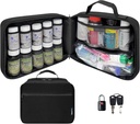 Duża wyściełana butelka butelka organizer, Medicine Bag, Case, Carrier for Medications, Witaminy i Dostawy medyczne - Travel Medicine Organizer and Home Storage Med Bag - Black (z TSA Lock)