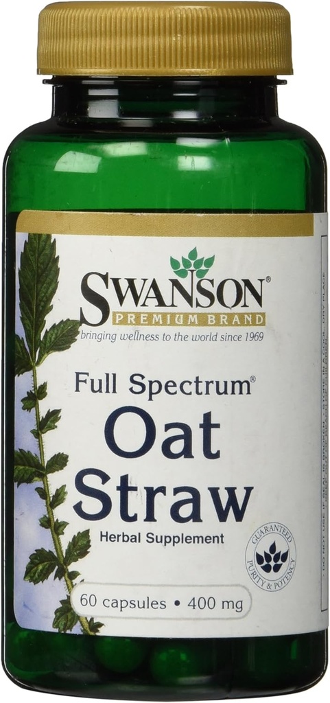 Swanson Full Spectrum Oat Straw 400 Miligramy 60 Kapsułki