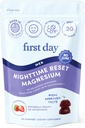 Pierwszy dzień Mężczyźni 's Nighttime Reset Calming Gummies Magnezu - Pomoc snu wspomaga spokojny odpoczynek, Balanced Mood & Energy - Suplement z cytratem magnezu, L- Theanine & No Melatonin - 30- Day Supply