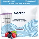 Pakiety nawodnienia nektaru - Pakiety proszku elektrolitów - bez cukru lub kalorii - Pakiety płynne owoców organicznych IV Hydrate do odwadniania i szybkiego nawadniania (Berry 18 Pack)