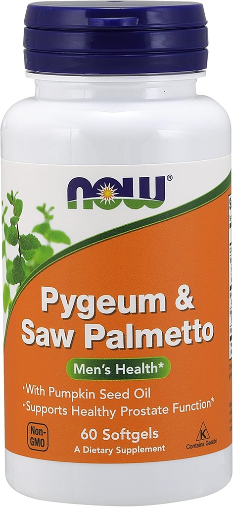 Ekstrakt Pygeum & Saw Palmetto, 25 mg / 80 mg, 60 Sgels by Now Foods (Opakowanie po 2)