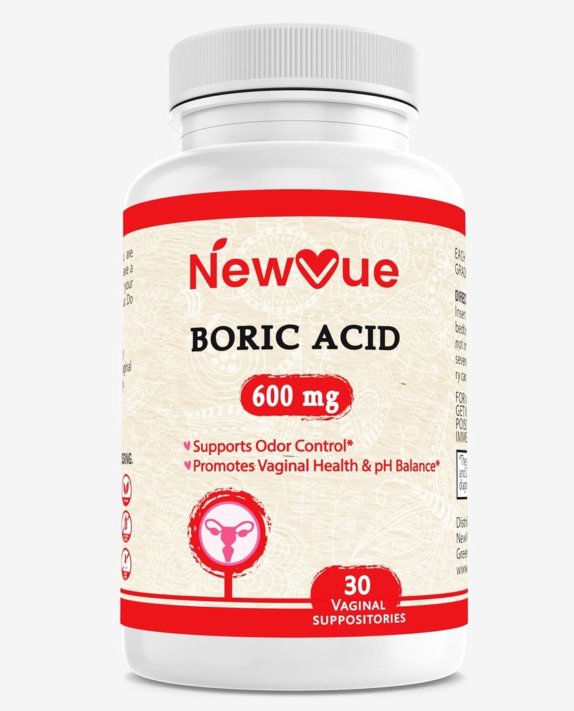 Podpory pochwowe kwasu borowego - 100% Pure Made in USA - Intimate Health Support (30 Count)