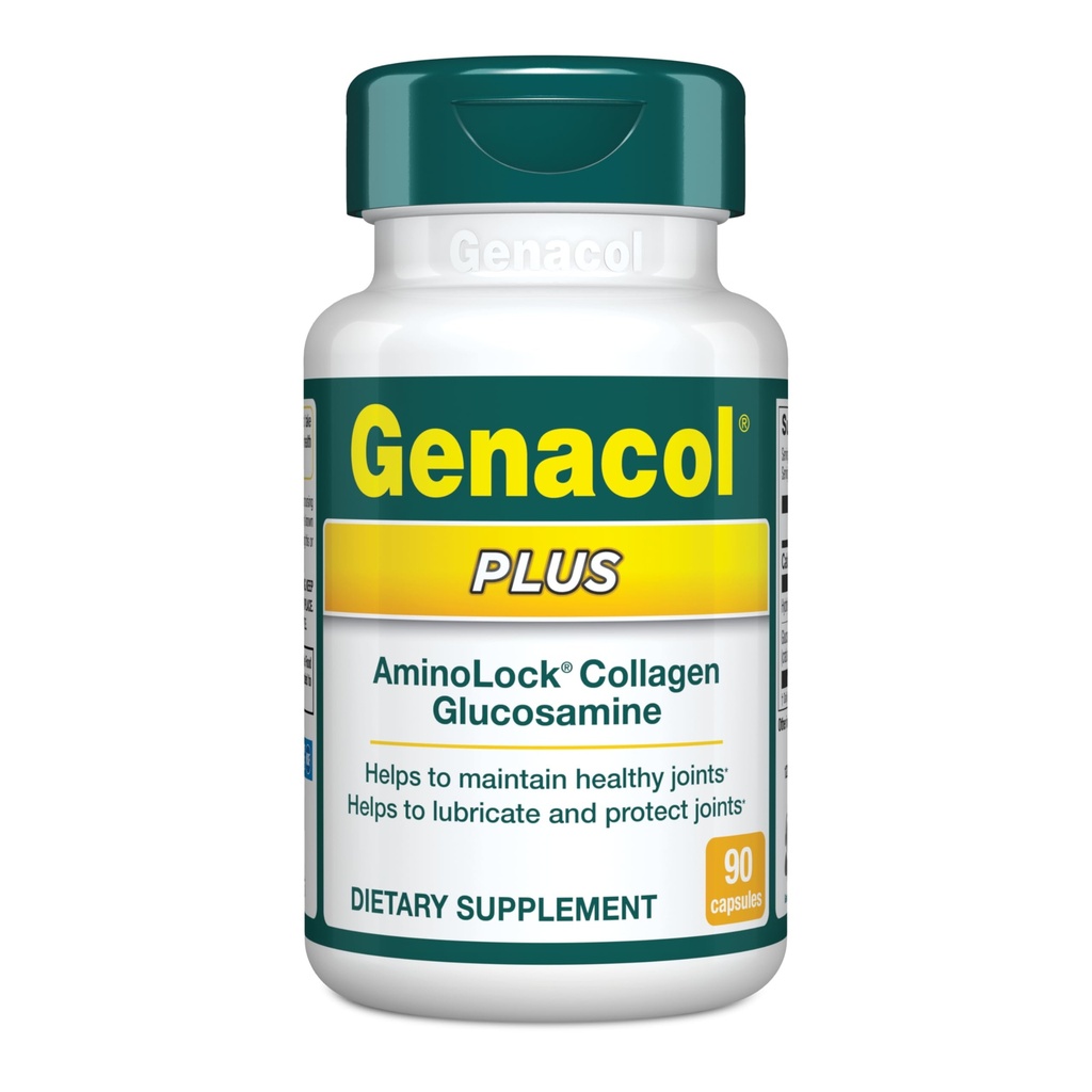 Genacol Plus - Suplement Glukozaminy i Kolagenu, Zhydrolizowane Ultra- Kolagen Peptydy, Eases Joint Movement, Zachowanie Chrząstki, 90 Kapsułki (30- Day Supply)