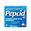 Pepcide AC Oryginalna siła Heartburn Relief Tablets, OTC Medicine Zapobiega i łagodzi Heartburn & Acid Refluks Ze względu na niestrawność kwasu, 10 mg Famotydyna Acid Reducer, Fast- Acting, 30