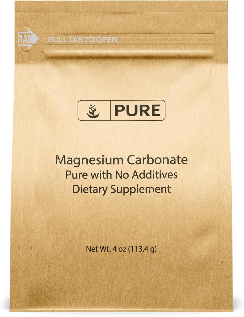 Czyste składniki oryginalne Karbonian magnezu (4oz) Suplement magnezu, Nie-GMO, Wielofunkcyjny