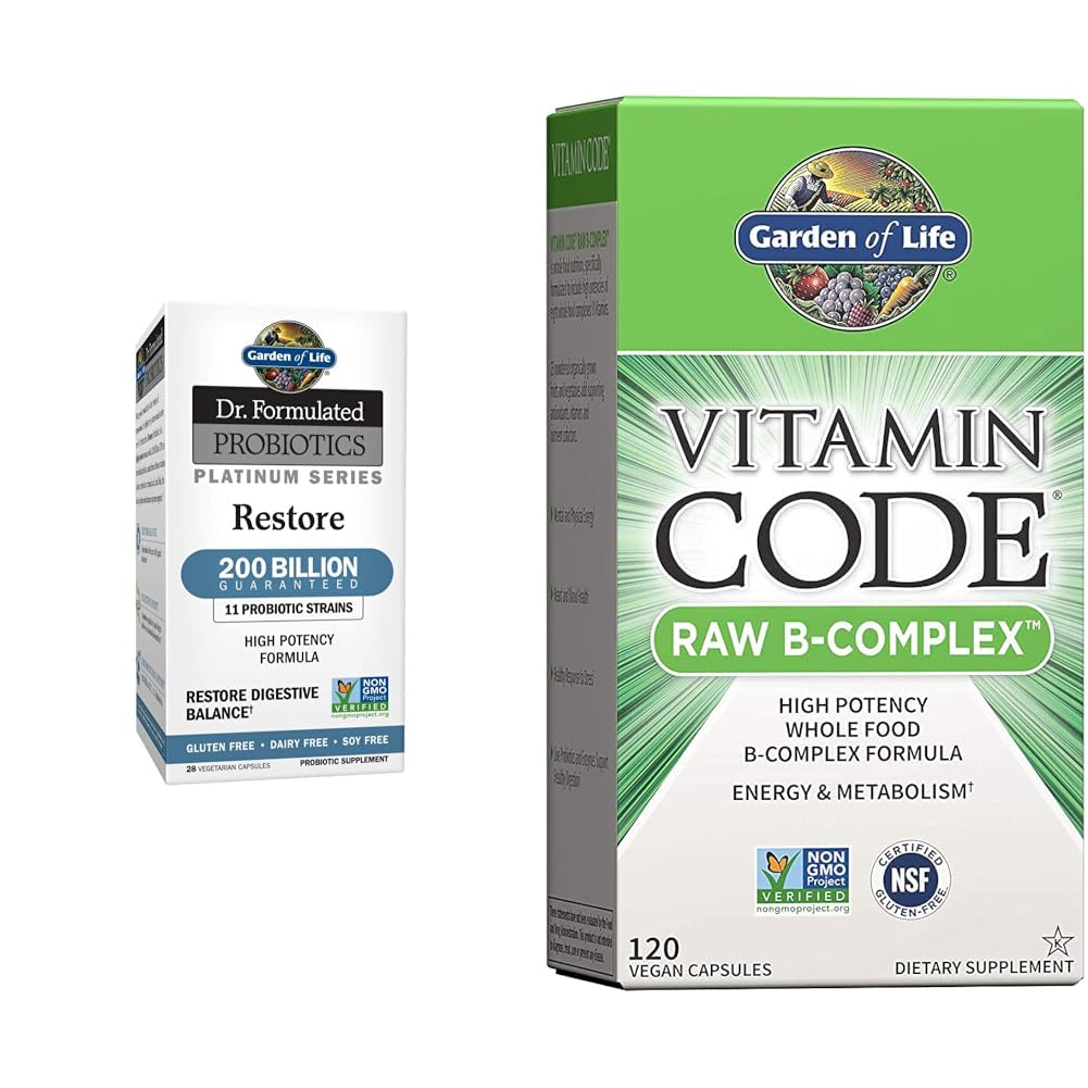 Ogród Życia Dr. Probiotyka Platinum Series Przywracanie 200 Miliard CFU & witaminy B Complex - Kod witaminy Raw B Complex - 120 Kapsułki wegańskie