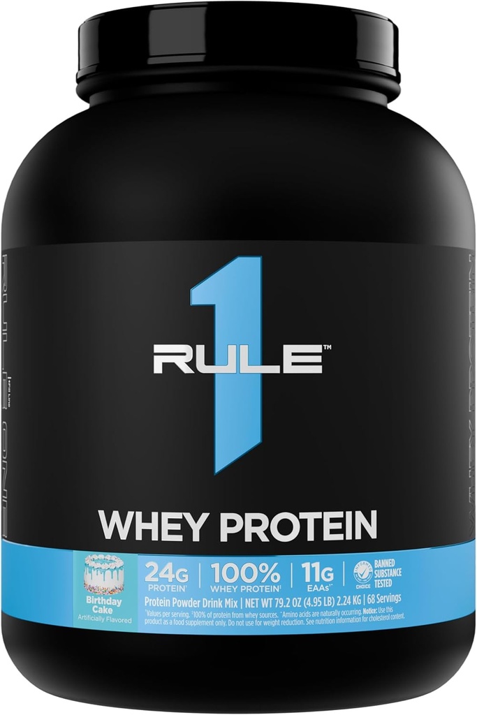 Artykuł 1 Białko serwatkowe - 24g Białko szybko działające z All- Whey Sources z naturalnie występującymi EAA & BCAA do treningu odzyskiwania lub wykorzystania w każdej chwili (5 funtów *, Tort urodzinowy)