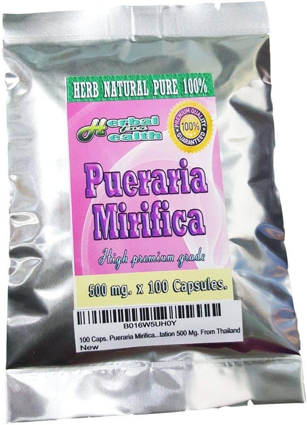 100 Caps. Pueraria Mirifica Powder Root Czysty 100% Wzmacnianie piersi 500 Mg. z Tajlandii