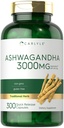 Carlyle Ashwagandha Suplement dla Kobiet i Mężczyzn 124; 3000mg 124; 300 Kapsułek 124; Ekstrakt Herb Root z Black Pepper 124; Non-GMO i Gluten Free