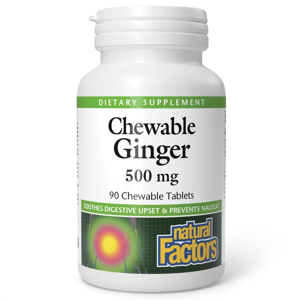 Czynniki naturalne Ginger do żucia 500Mg, 90 CT