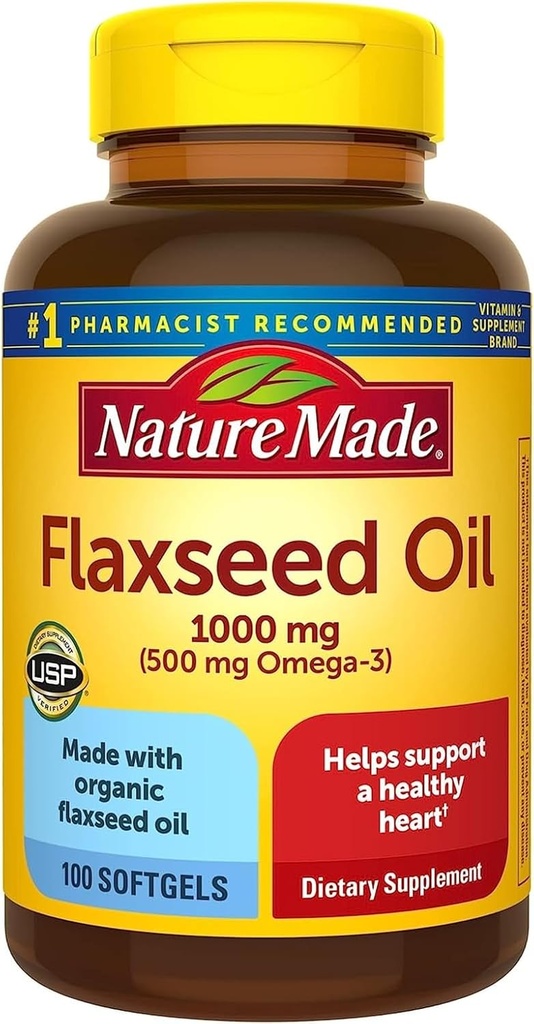 Nature Made Flaxseed Oil 1000mg, 100 Softgels płynnych (Opakowanie 4)