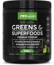 Pescience Zielony Proszek Superfood z Chlorophyll Natural, Reishi & Turcja Tail Mushroom proszki, Freeze- Suszony Kale, Szpinak, Broccoli sprauts, Lime Flavor, 30 Słupki