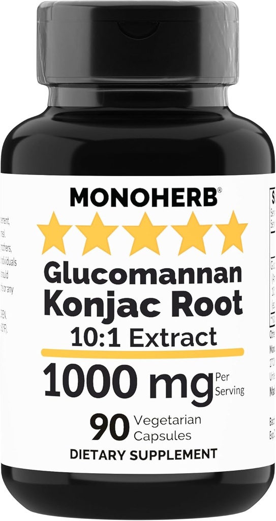 MONOHERB Amorphophallus konjac Radix Extract Glukomannan 1000 mg - 90 Kapsułki wegetariańskie