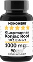 MONOHERB Amorphophallus konjac Radix Extract Glukomannan 1000 mg - 90 Kapsułki wegetariańskie