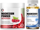 Magnezu Glycinate 400mg Softgels & 680mg Magnezu Glycinate Complex Powder for Calm, Night & Muscle Support - Wegan, Non GMO