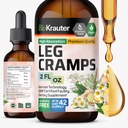 BIO KRAUTER Kurcze nogi nalewka z chininy - Ginger & Rumianek Liquid Extracts for Leg Cramps - Natural Alcohol & Sugar Free Formula - Vegan Drops 2 Fl.Oz.