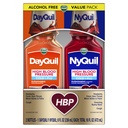 VICKS DayQuil & NyQuil wysokie ciśnienie krwi zimno & Flu Relief Liquid Medicine Co- Pack, potężny wieloobjawowy Daytime & Nighttime Relief for Cold, Kaszel, i objawy grypa, Cukier i Alkohol Free, 2x8oz