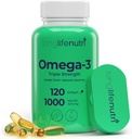 Omega 3 Fish Oil 1000mg - z wysoką EPA & DHA, 120 Softgels, Tłuste Acids Supplement for Cognitive Function, z łososia, 4- Miesiąc dostaw, GMP Certified, Made in USA