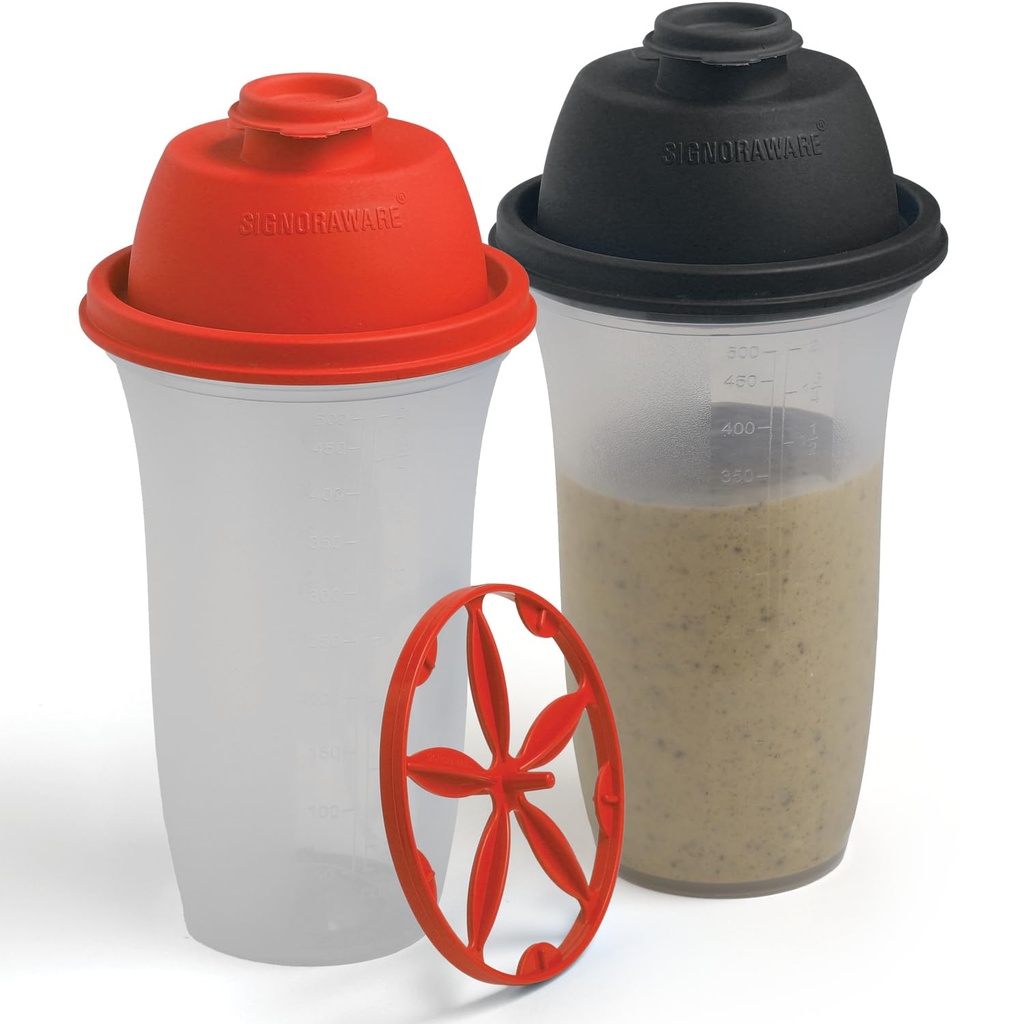 Butelki shakerowe SIGNORA Ware do shake 'a 124; 17- Ounce Plastic Protein Shake Butelka do shake & Smoothies, Napoje, Mieszanie Salad Dressing & Sauces, Margarita, & Więcej