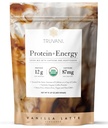 Truvani Protein + Energy Drink Mix z 87mg kofeiny 124; Vanilla Latte Bilans 124; 12g Organic Plant Based Protein 124; 20 Służenia 124; USDA Organic Coffee Powder & Adaptogens X124; Gluten & Dairy Free X124; Vegan Xion124; Non-GMO
