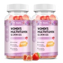 Totaria Gumiaki bezcukrowe wieloskładnikowe dla kobiet 14 + w / Inozytol, Żelazko, Folate, Biotin, Womens Daily Multivitamine Gummy w / Witamina A, D, C, B, Włosy podtrzymujące, Skóra, Energia, Immune, Flavor truskawkowy