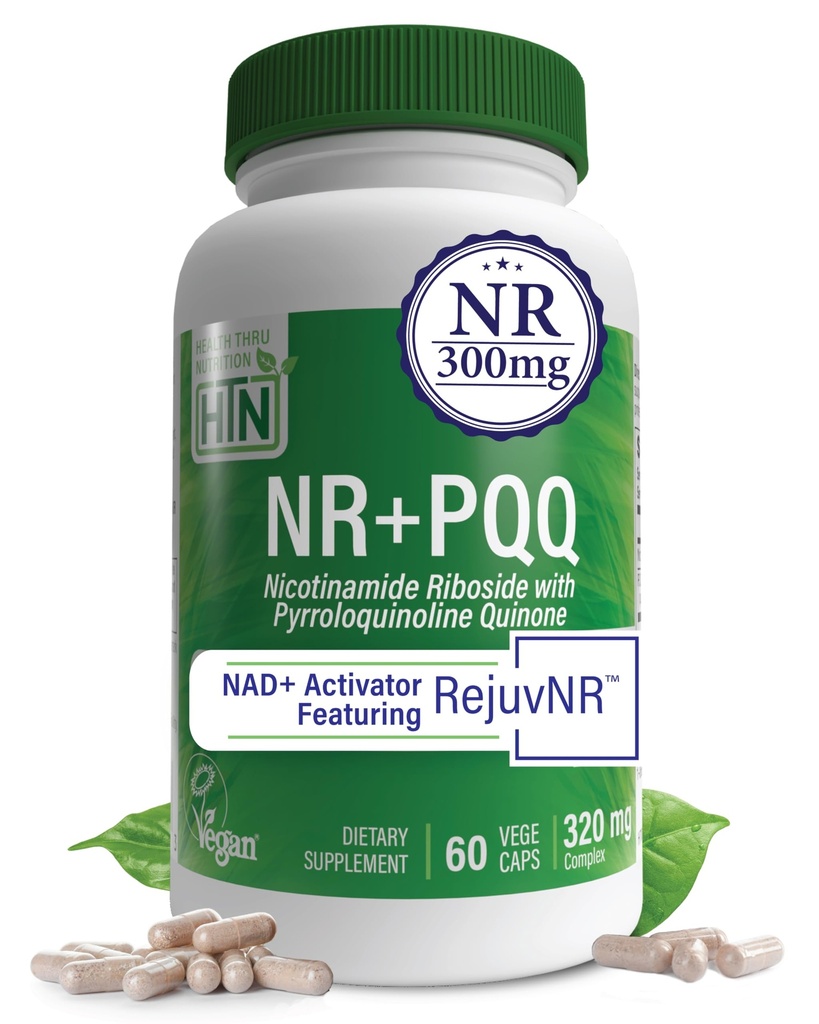 Zdrowie Thru Nutrition NAD + Activator XI124; NR z PQQ XI124; 300 mg Nikotynamidu Ribozyd + 20mg PQQ XI124; Mitochondria Maximator XI124; Non-GMO XI124; opakowanie po 60