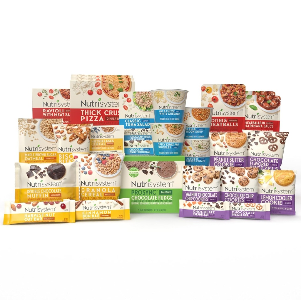 Nutrisystem ® Fast Five 7- Day Diet Kit, 28 Pyszne posiłki i przekąski Plus Czekoladowe proteiny ProSync Shakes