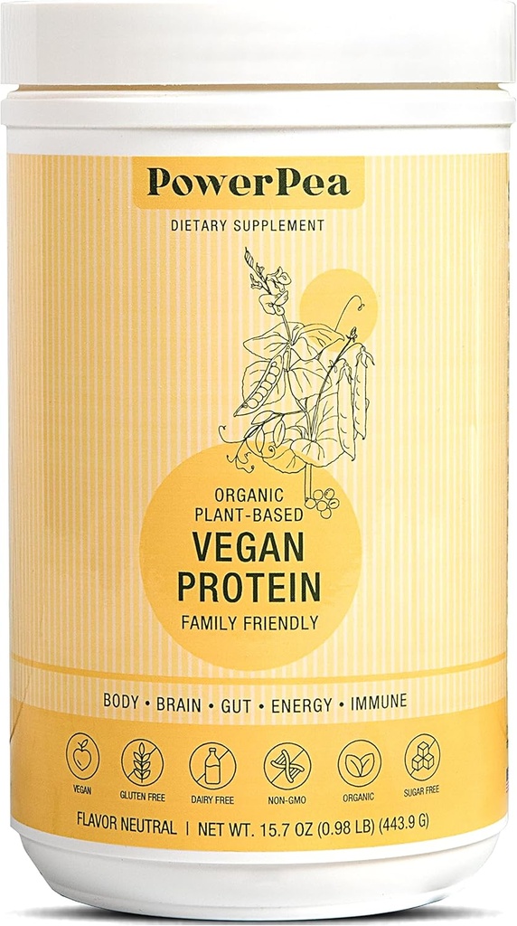 Roślina Białko wegańskie Unflavored - USDA Organic z witamin, włókno, Omega 3, kurkuma, Żywienie dla dzieci, Non-GMO, mleczny, Allergen Free, Cukier & Gluten Free