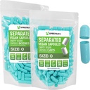XPRS Nutra Vegan Rozmiar 0 Kapsułki oddzielone - 100 Hrabia Premium Kapsułki puste Separowane w Torbach - 0 Pigułki do napełniania suplementu DIY (Aqua)