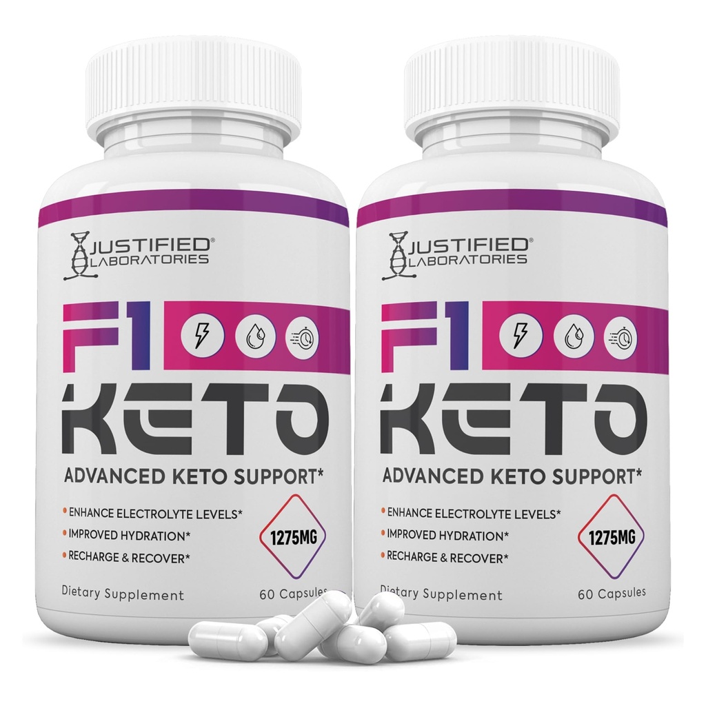 Uzasadnione Laboratoria (2 opakowania F1 tabletki Keto 1275MG Nowa i ulepszona formuła zawiera jabłko cydr Octan Extra Virgin Olive Oil Powder Green Tea Leaf 120 Kapsułki