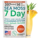 Atlantic Naturals Sea Moss 7 Day Detox Wątroba, pęcherzyk żółciowy & Nerka Cleanse - Wsparcie z Dandelion Root, Mleko Thistle, Burdock Root, Red Clover, Chanca Piedra - Ananas Flavor Drink Mix (14 oz)