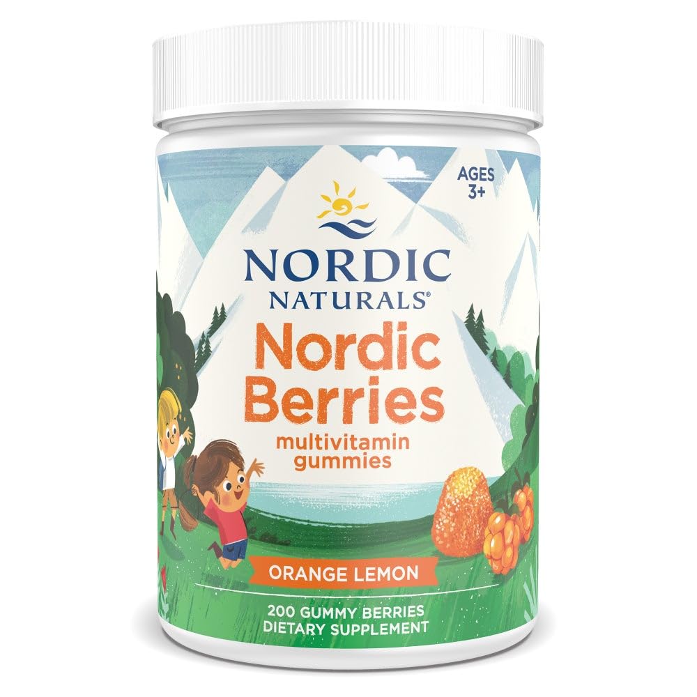 Nordic Naturals Nordic Berries, Citrus - 200 Gummy Berries - Greate- Degustacja Multivitamin w wieku 3 + - Wzrost, Rozwój, Optymalne Wellness - Non-GMO, Wegetarianin - 50 Sługi