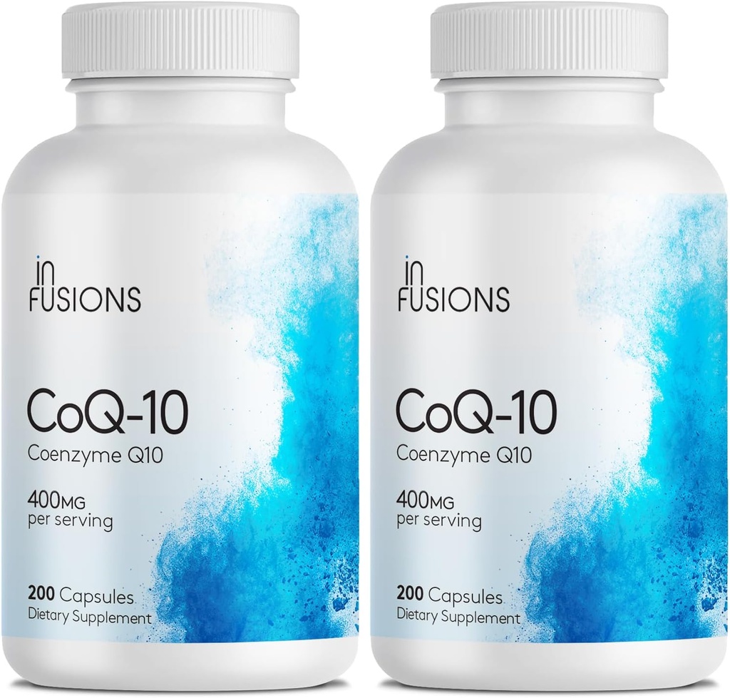 Infuzje Pure Extra Siła CoQ10 400mg 400 Kapsułki Wysoka Absorpcja Gluten Wolna Non-GMO 2 Pack