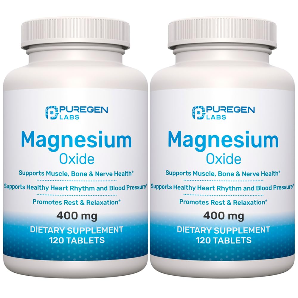 Magnezu tlenek 400mg [Wysoka potencja] Suplement DARM 124; 2 opakowania - Razem 240 tabletek