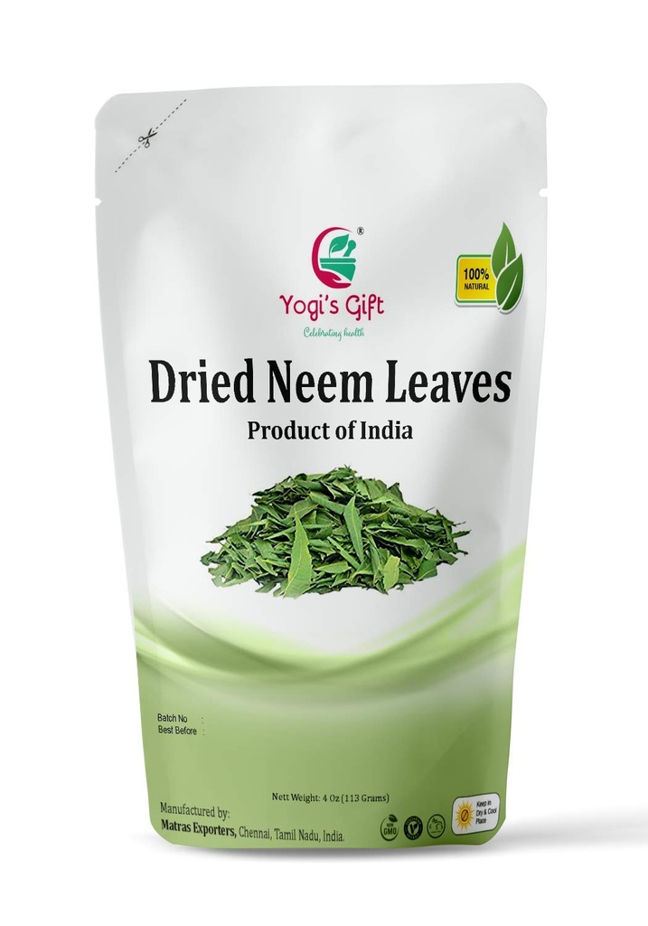 Dar Yogi 124; Organic Suszony Neem pozostawia 4 oz 124; 100% Natural detox tea (ok. 1800 Whole Leaves) 124; Product of India Destination 124; Azadirachta Indica Leaf 124; Margosa leaves Destination 124; Non-GMO, Ethically Sourced Destination 124; Nim Tree