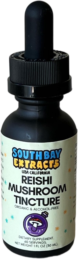 Reishi Mushroom Tincture Extract Liquid Drops - Stress Relief Relaxation Elixir - Alkohol wolny - Wegan - Promowanie Spokój Naturalnie - Nie GMO Organic Mushroom Extract