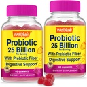 WellYeah (2 Pack 25 Billion Probiotics + Prebiotyki dla mężczyzn i kobiet Gummies - Wsparcie pokarmowe, Gut Health, Gummy wsparcia immunologicznego - Probiotyki dla zdrowia trawiennego z 12 Szczepami - 60 Gummies