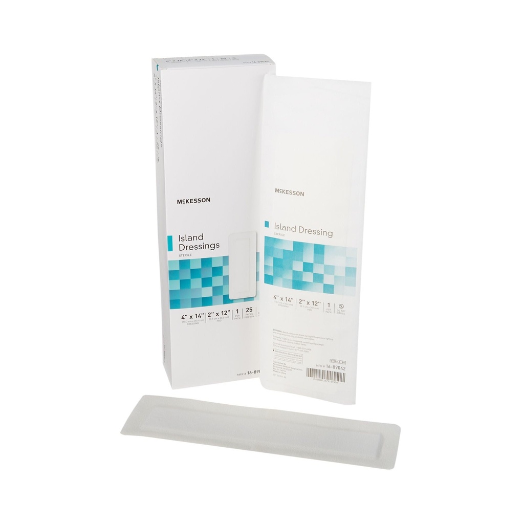 Stylizacje od wyspy McKesson, Sterylny, Wymiar 4 w x 14 w, Pad 2 w x 12 w, 25 Hrabia, 4 Opakowania, 100 Razem