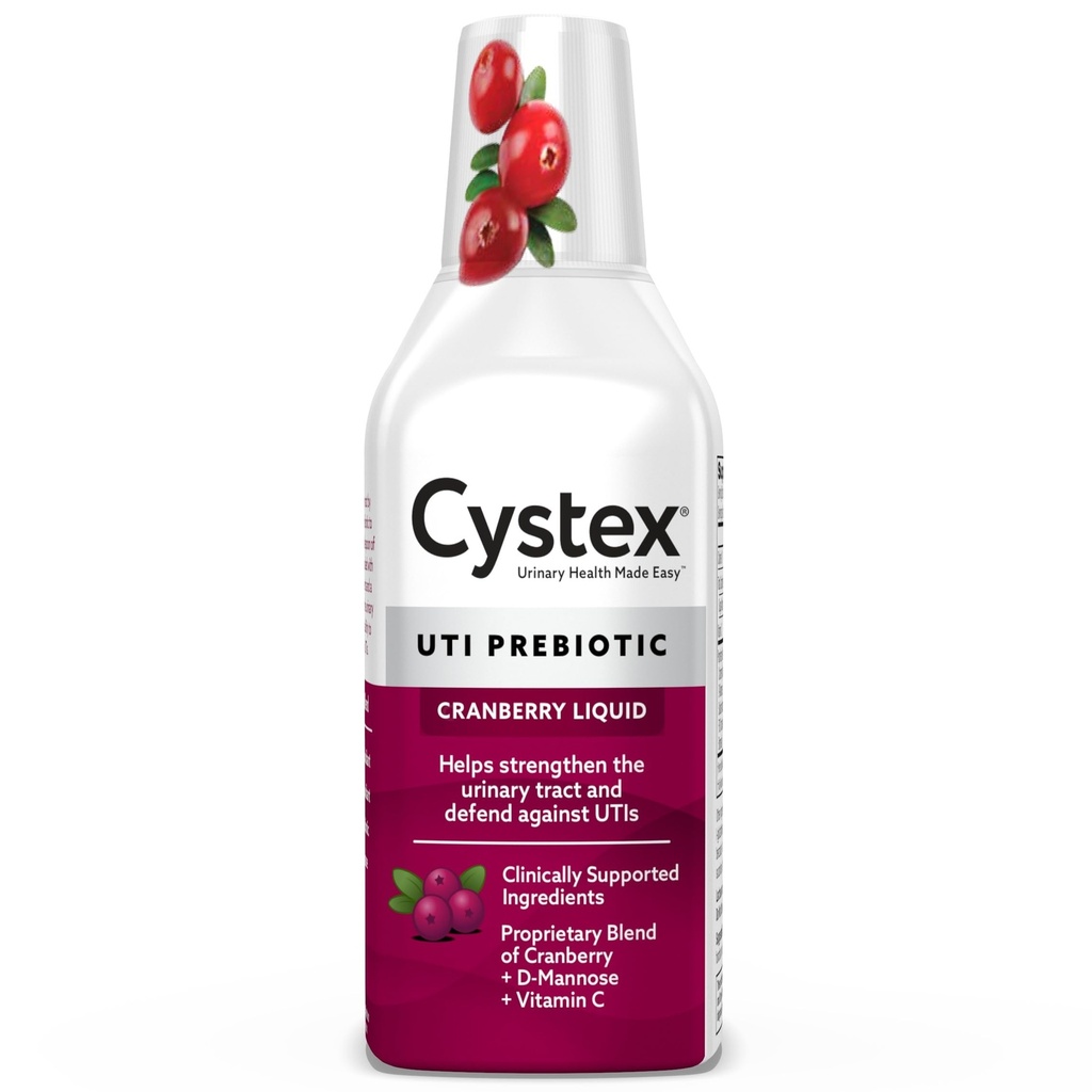 Cystex UTI Support & Supplement of UTI Health - Sugar-Free Cranberry Prebiotic with D- Mannose, Witamina C, & Bromelain for UTI Protection & Maintenance - Liquid Formula - 7.6 fl oz - (Opakowanie po 1)