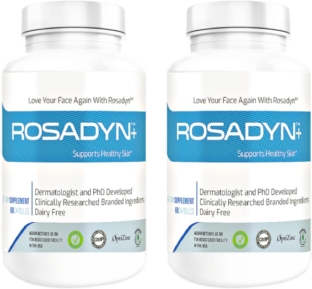 Rosacea Skin Care Supplement for Redness of Face, Eye and Nose Agregable 124; Cele Root Przyczyna objawów