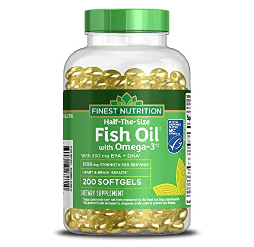 Walgreens (wcześniej Finest Nutrition) Half- The- Rozmiar oleju rybnego 1200 mg Softgels 200.0ea