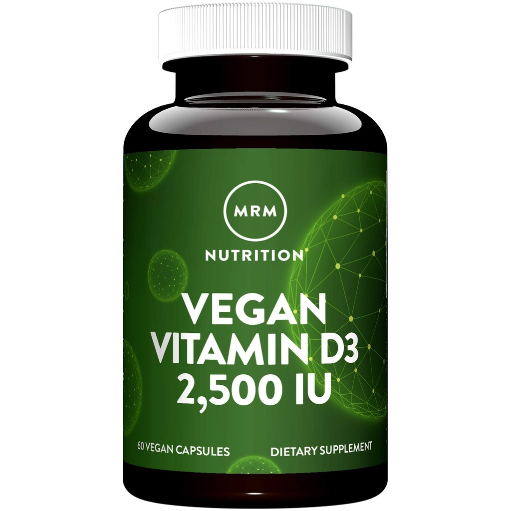 MRM Nuturition Vegan Witamina D3 2500 IU 124; Bone + Immune Health Equipment 124; Wykonane z porostów 124; Wchłanianie wapnia 124; Wegan + Wegetariański Przyjazny 124; 60 Służenie