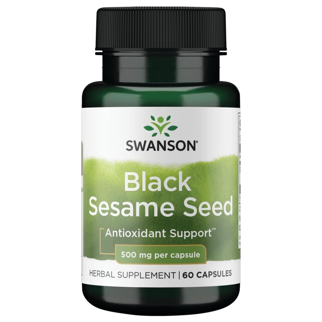 Swanson Full Spectrum Black Sesame Nasiona 500 Miligramów 60 Kapsułki