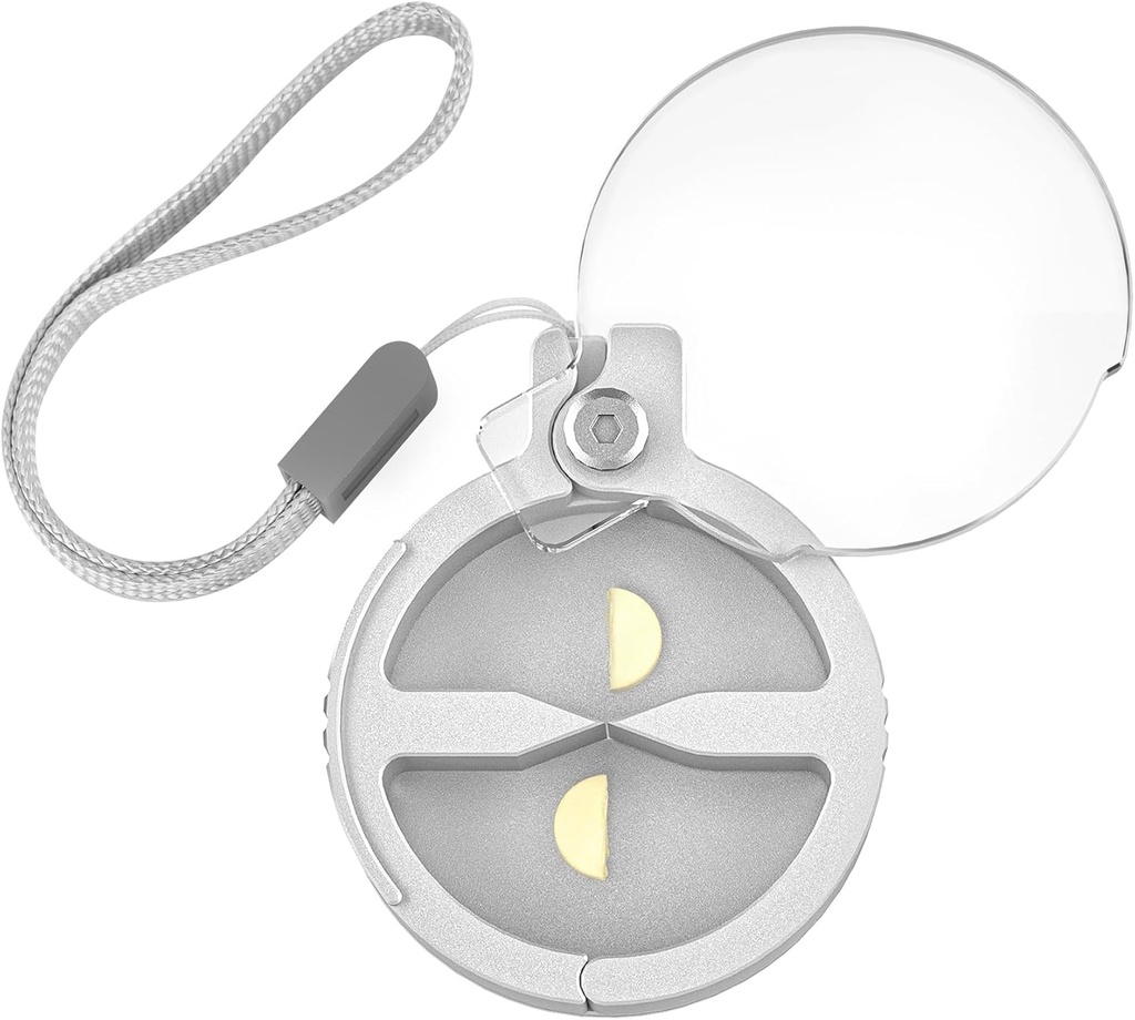Trwały Pill Splitter, Precyzyjne Dual- Blade Aluminium Pill Cutter do małych i dużych pigułek, Compact pill Case z Lanyard do podróży, Codzienne korzystanie