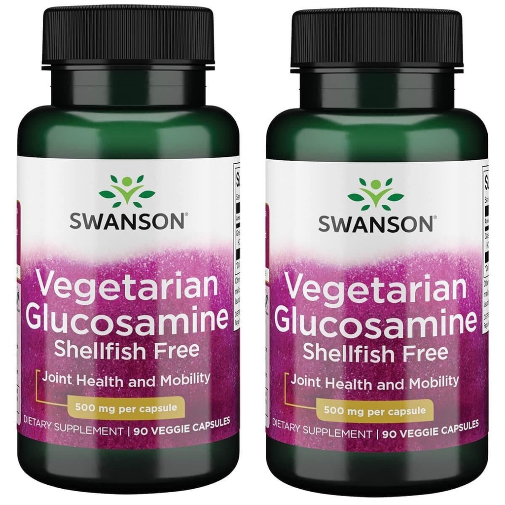 Swanson Vegetarian Glucozamine - Shellfish Free 500 Miligrams 90 Veg kapsułki (2 opakowania)