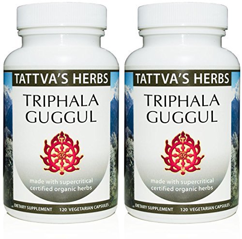 Suplement ziołowy Triphala Guggul, suplementy ziołowe Ayurveda, odżywcze zdrowie i wsparcie, kapsułki w proszku Triphala, 240 Count (2 Pack), 25 Lat Premium Service